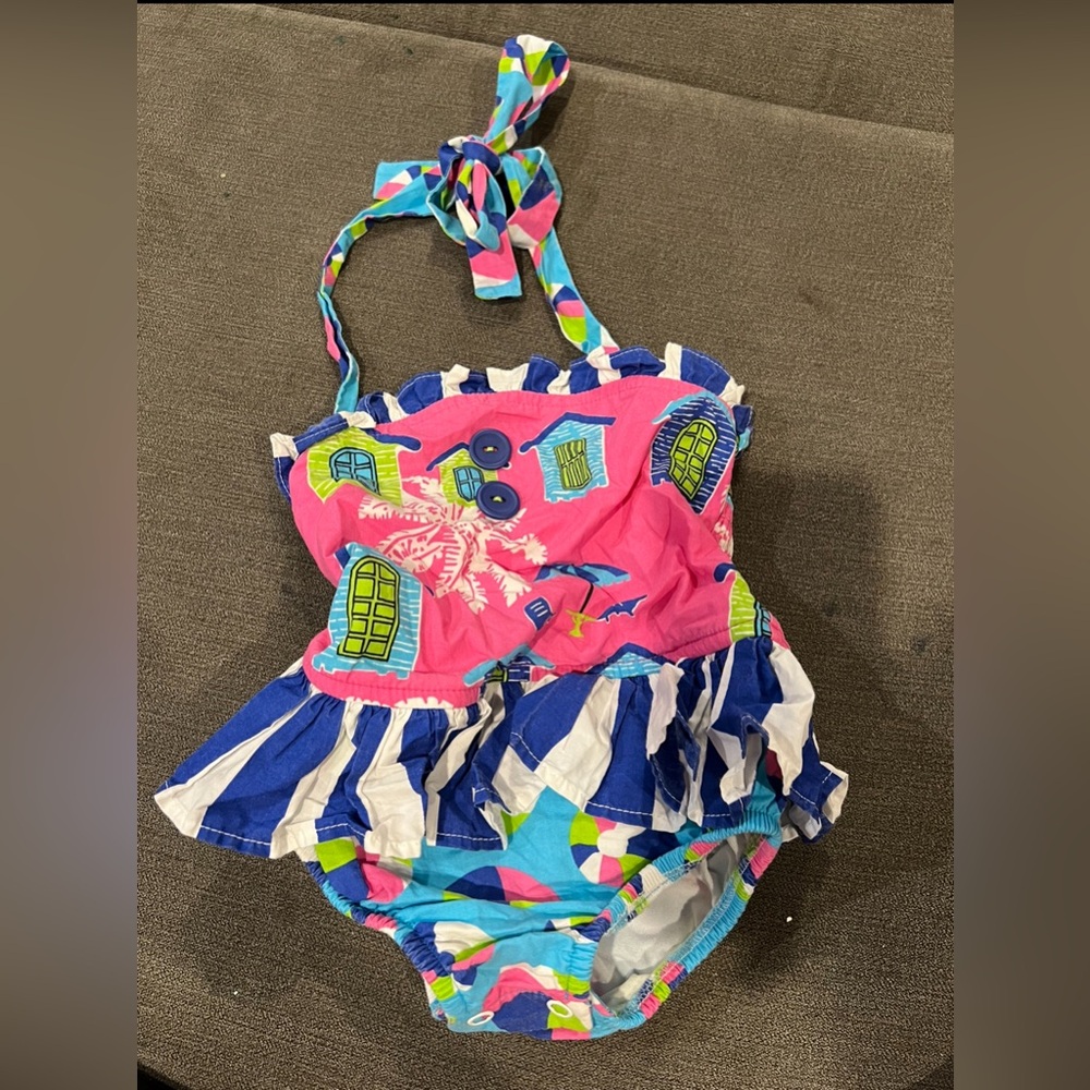 Eleanor Rose Pink and Blue Kids One Piece